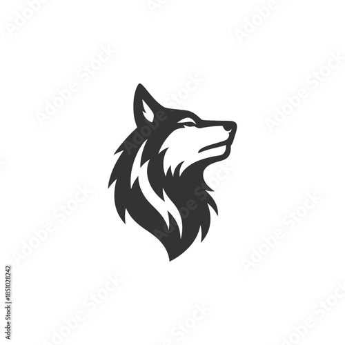 Striking wolf logo showcasing strength and determination for impactful brand identity and design projects