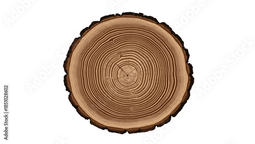 Closeup of crosssection of a tree trunk showing growth rings