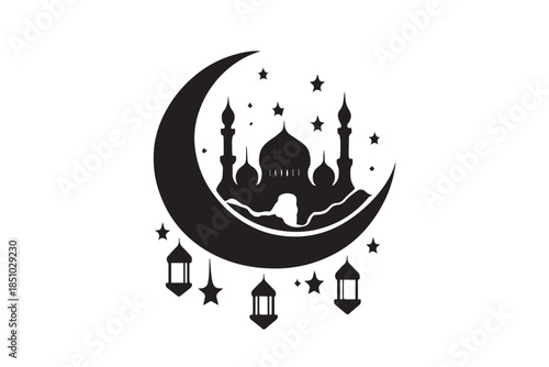 mosque illustration for ramadhan