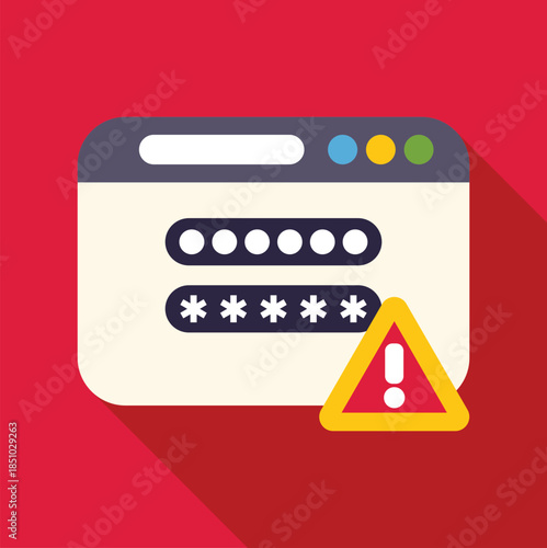 Browser window displaying a login form with a warning icon indicating a security issue