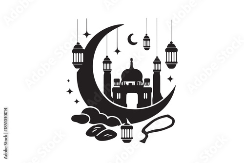 mosque illustration for ramadhan
