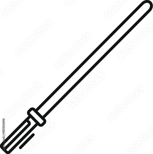 Futuristic energy laser sword weapon line art doodle icon