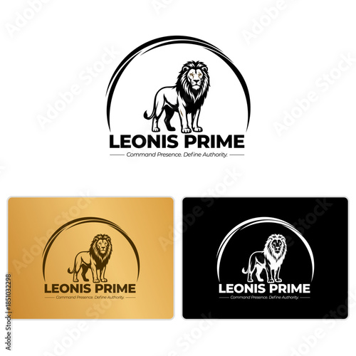 Powerful Standing Lion Mascot Vector Logo for Branding & Tattoo Design