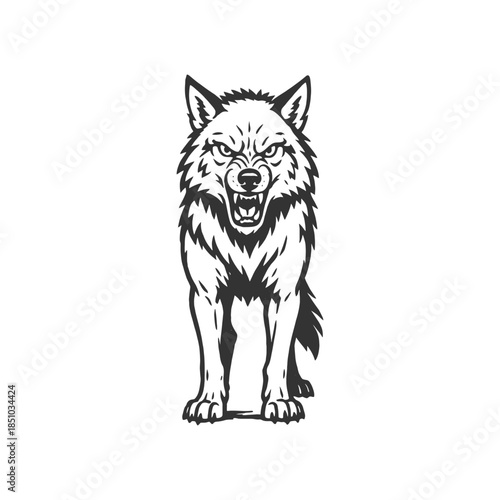Arctic Crest Wolf Bold Carving