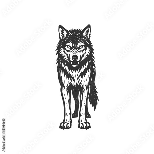 Deep Ridge Wolf Carved Logo