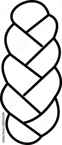 Braiding pattern line art creating simple icon