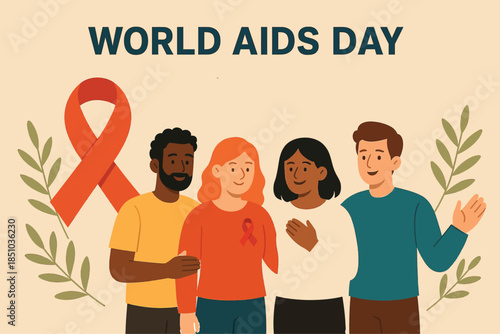 community support symbol, compassion concept, awareness day illustration