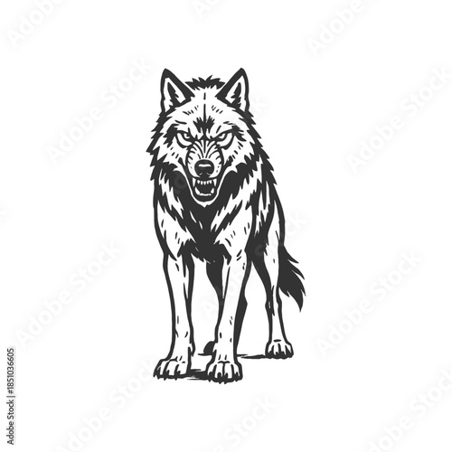 Steel Crest Wolf Dense Outline