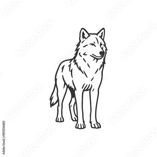 Steel Ember Wolf Clean Outline