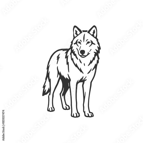 Wolf Vector Crystal Edge Cut