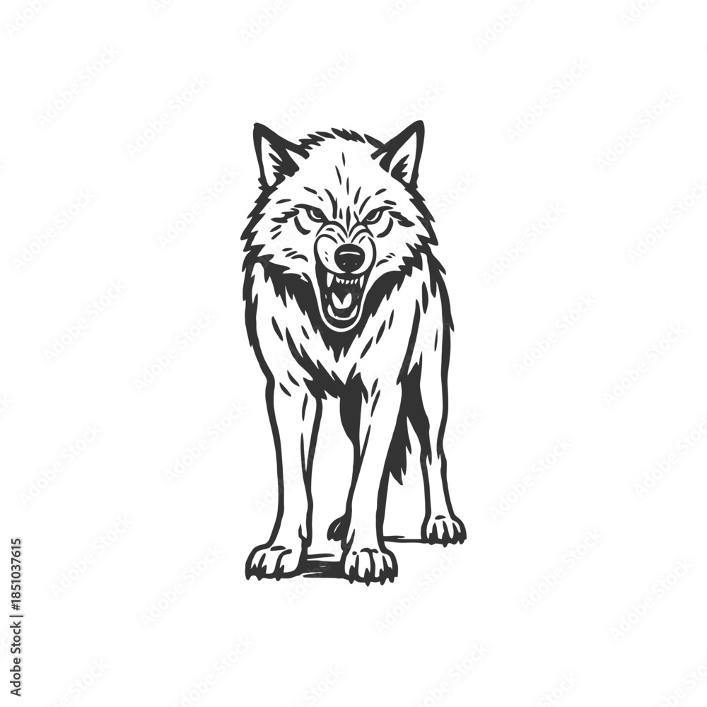 Fototapeta premium Wolf Vector Ember Iron Vein