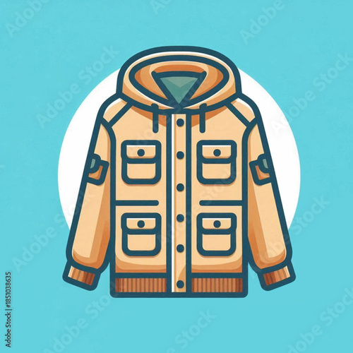 Illustration of a Beige Winter Jacket.