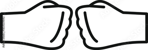 Two stylized fists bumping, symbolizing agreement, teamwork, and success