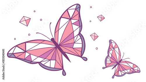 Stylized Crystal Butterfly Art