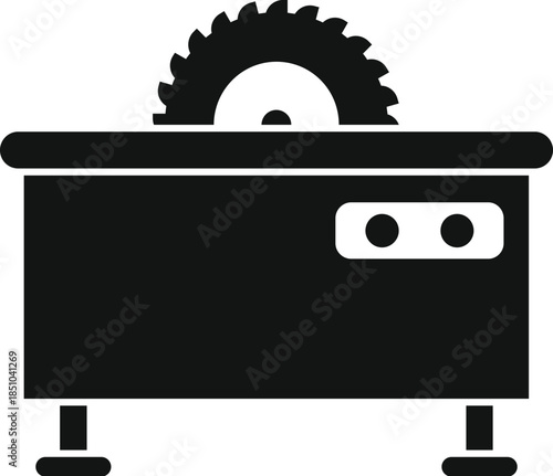 Table saw machine silhouette showing a power tool for cutting wood