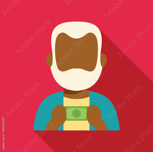 Senior man holding a dollar bill, representing pensions and financial planning