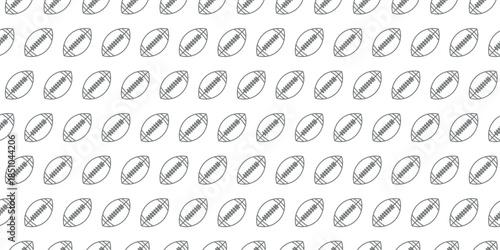 Simple and elegant rugby ball pattern design, a repeating motif for graphic design applications, perfect for sports-themed projects
