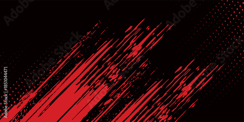 Halftone dots red and blue color pattern gradient grunge texture background. Dot pop art comic sport style vector illustration. modern background