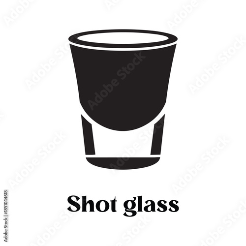 Minimalist Shot Glass Silhouette Vector Icon