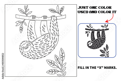 Animals monochrome coloring pages for all ages. just one pen, one color, and one page for Amazon book interior designs.  