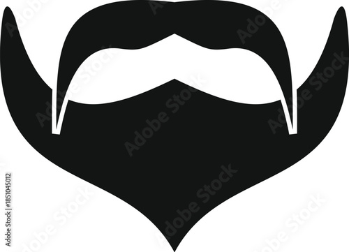 Stylized beard and mustache silhouette representing masculinity and men's grooming