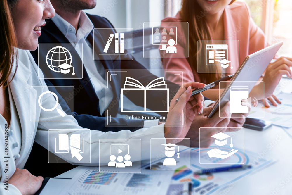 Fototapeta premium Online education enables global learning, digital access, and innovative teaching methods Parse