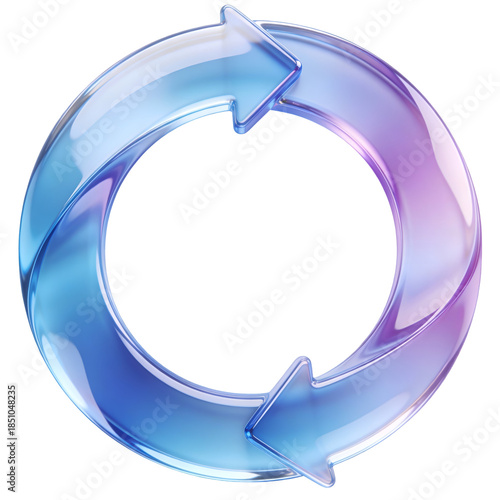 A circular arrangement of three translucent arrows forming a continuous loop