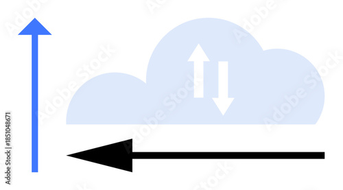 Cloud computing symbol. Cloud computing highlights digital data transfer and connectivity. Cloud computing streamlines operations and information access. Ideal for tech, IT solutions, networking