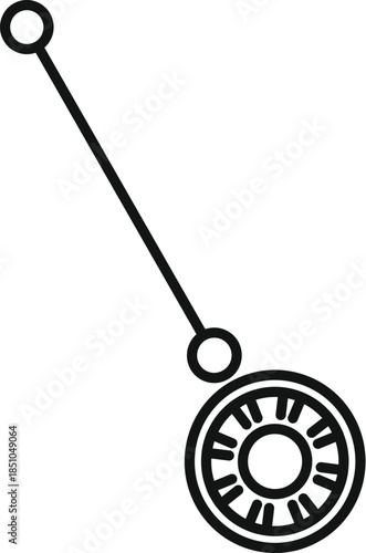 Pendulum swinging in a line art style representing hypnosis and esotericism