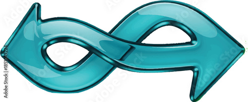 Some abstract knots but a stylized "two-way loop" arrow - essentially a pair of continuous, crossing arrows that create an infinity-like shape. In UI and iconography, it often refers to one of the fol
