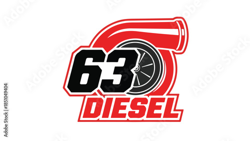 63 Diesel Turbo Engine Performance Logo Automotive Power Tuning Graphic Design logotypelogoicon.
