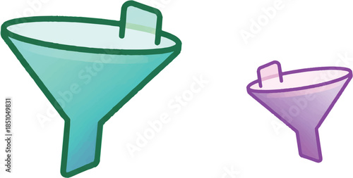 A piece of abstract art, completely devoid of the classic "funnel" or "filter" icon, rendered here in two different sizes (typical for a toolbar vs. more compact)