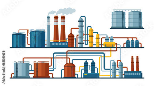 Oil refinery producing energy and fuel products