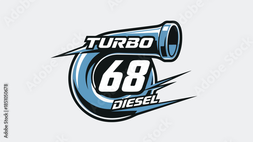 Turbo Diesel 68 Logo - Automotive Performance Engine Tuning Emblem Vector logotypelogoicon.