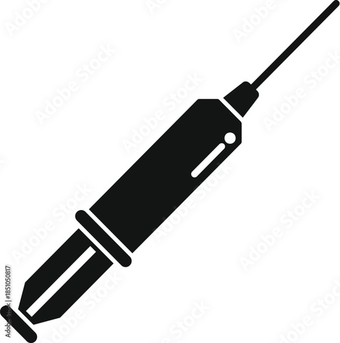 Syringe vector icon representing health, medicine, and inoculation