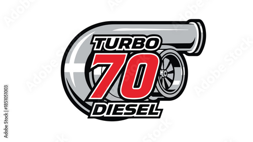 Turbo 70 Diesel Engine Performance Power Boost Automotive Graphic Logo logotypelogoicon.
