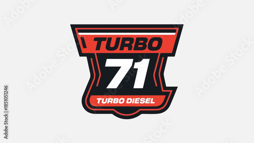 Turbo 71 Turbo Diesel Emblem Vintage Automotive Engine Badge Design logotypelogoicon.