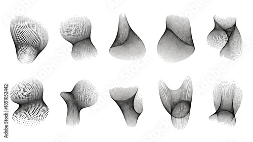 Abstract geometric shapes in black and white