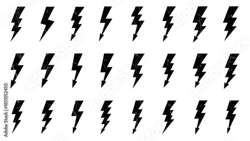 Collection of lightning bolts