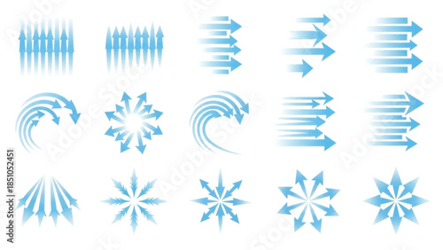 Collection of blue arrow designs