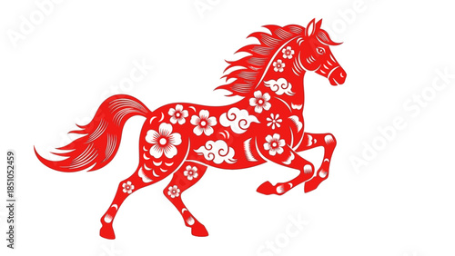 2026 chinese new year design featuring a horse zodiac illustration