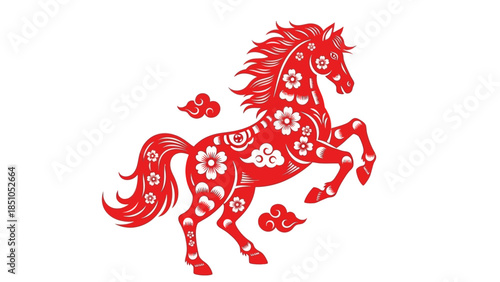 2026 chinese new year design featuring a horse zodiac illustration