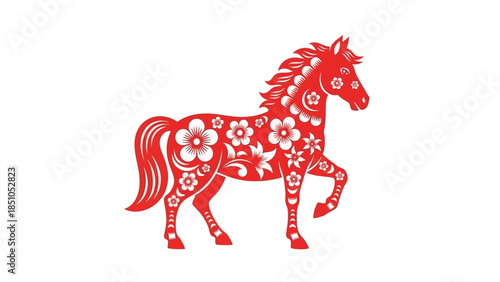 2026 chinese new year design featuring a horse zodiac illustration