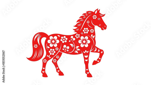2026 chinese new year design featuring a horse zodiac illustration