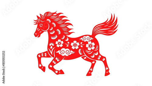 2026 chinese new year design featuring a horse zodiac illustration