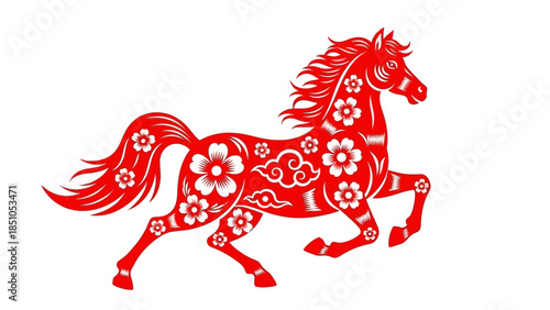 2026 chinese new year design featuring a horse zodiac illustration