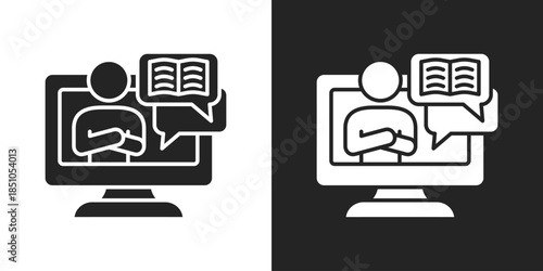 Teacher Icon In Black And White Glyph Style