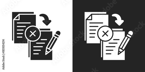 Plagiarism Detection Icon In Black And White Glyph Style