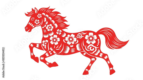 2026 chinese new year design featuring a horse zodiac illustration