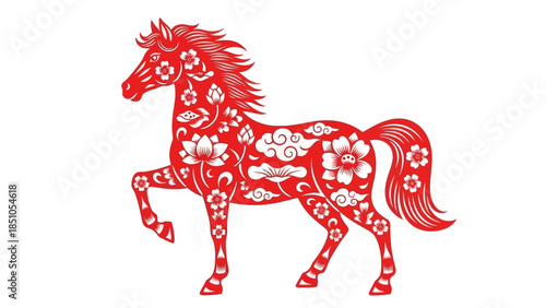 2026 chinese new year design featuring a horse zodiac illustration